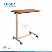 AG-OBT007 mesa de jantar ajustável de madeira mesa de cabeceira do hospital com rodas